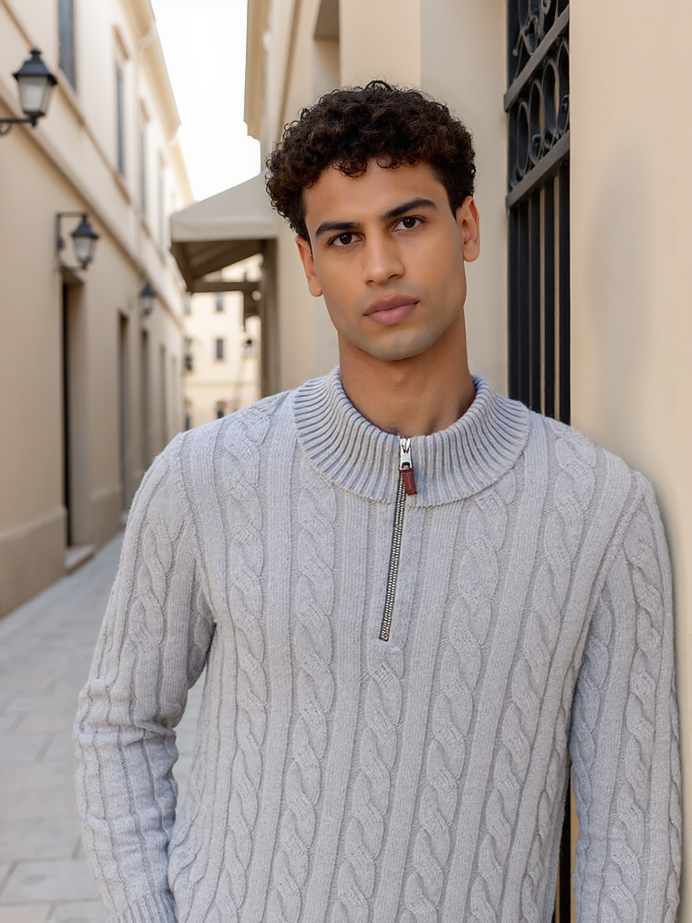 Tailored Half‑Zip Sweater