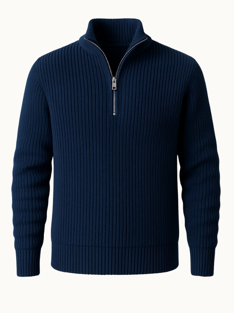 Refined Zip Collar Knit