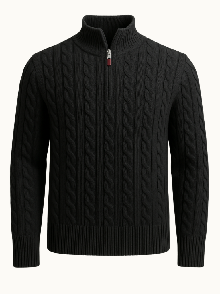Tailored Half‑Zip Sweater