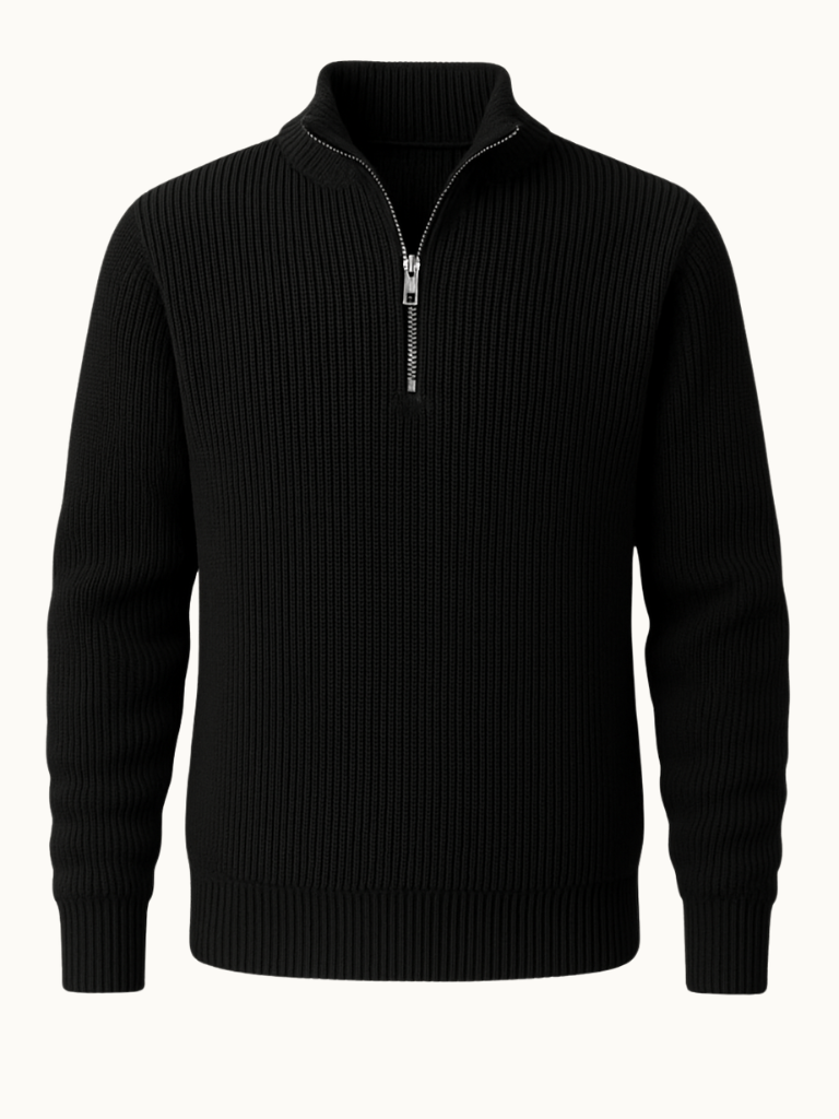 Refined Zip Collar Knit