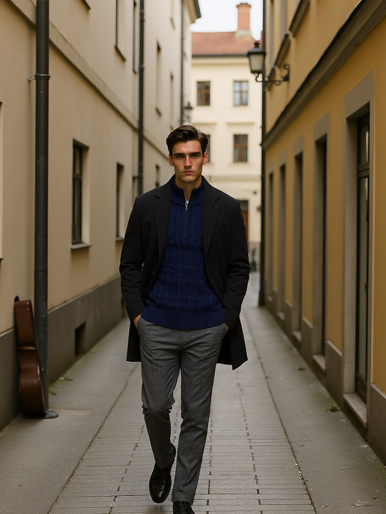 Tailored Half‑Zip Sweater