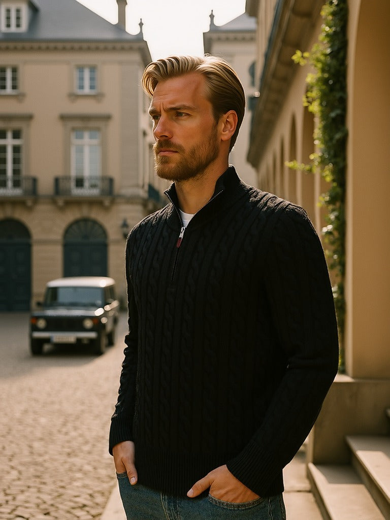 Tailored Half‑Zip Sweater