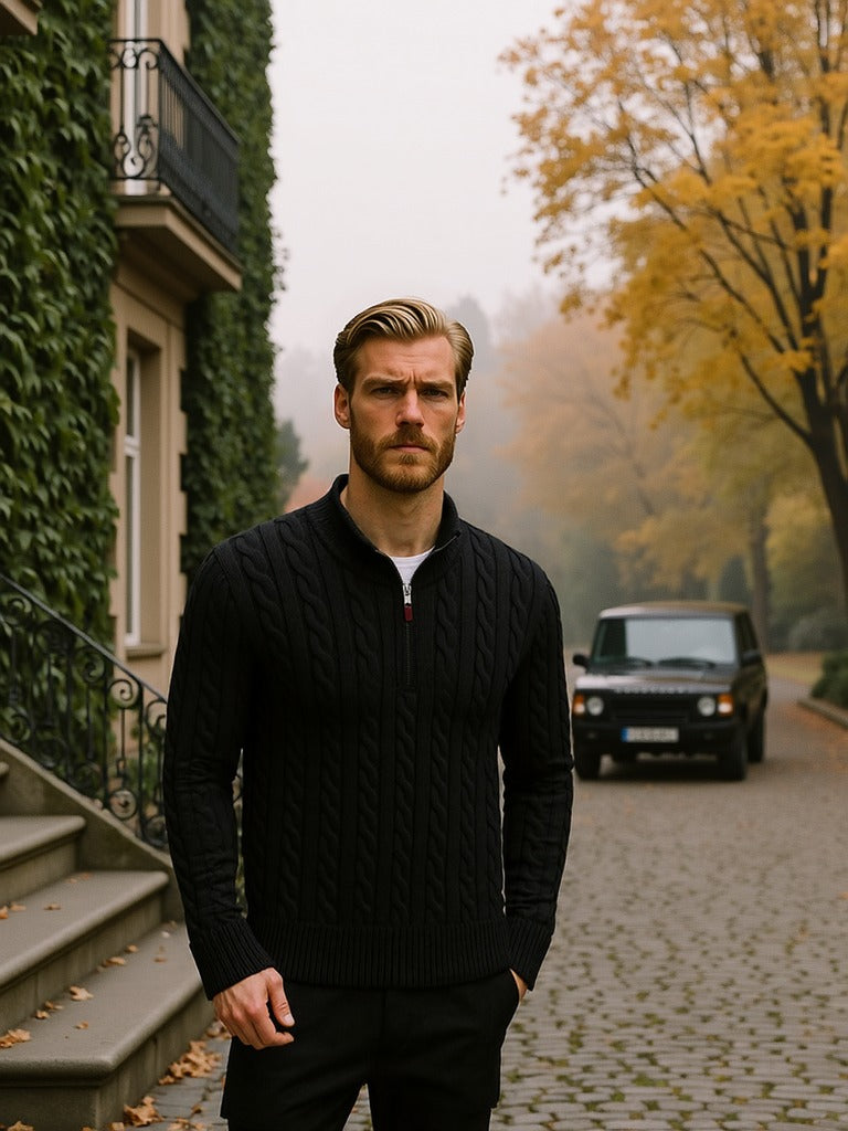 Tailored Half‑Zip Sweater