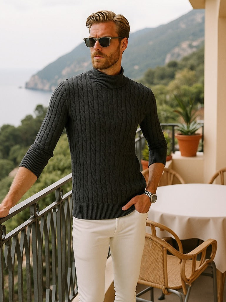 Ribbed Turtleneck Sweater