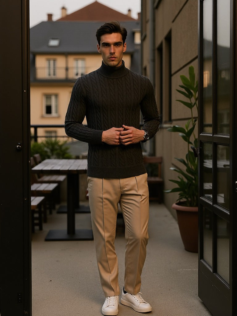 Ribbed Turtleneck Sweater