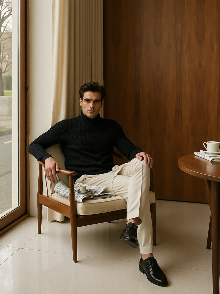 Ribbed Turtleneck Sweater