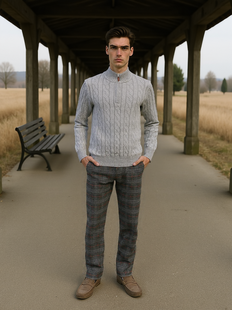 Tailored Half‑Zip Sweater